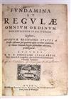 MONASTIC RULES.  Stellart, Prosper. Fundamina et regulae omnium ordinum monasticorum et militarium.  1626